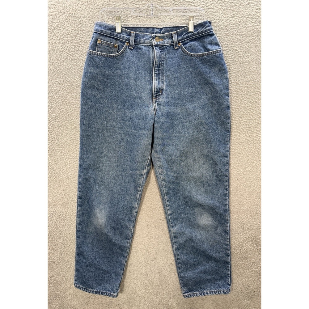 Vintage LL Bean Jeans Womens 14 M-T‎ Blue Double L Relaxed Fit Flannel Lined Y2K